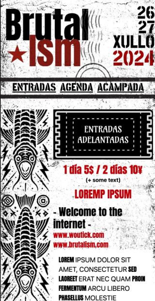 Pantallazo web plantilla Brutalism